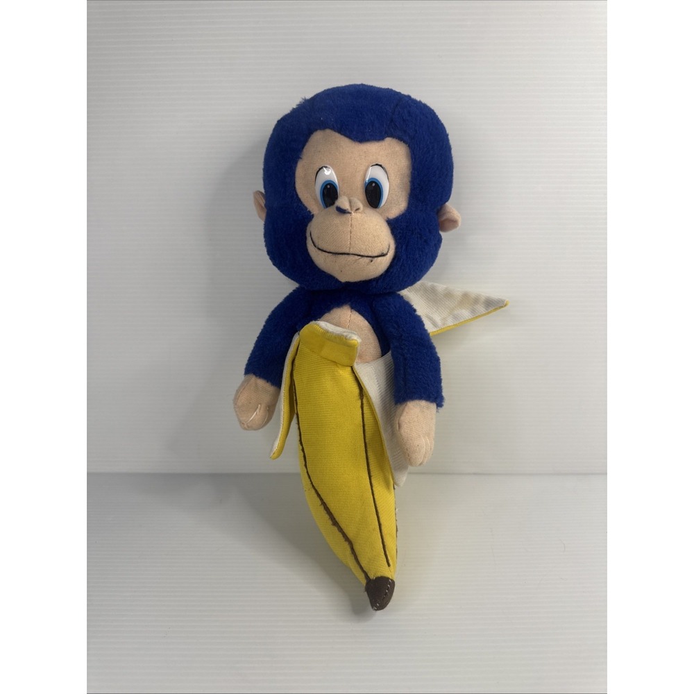 Classic Toy Company Cobalt Blue Monkey Chimp Gorilla in Banana Peel 13" 2015
